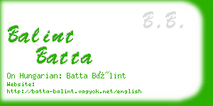 balint batta business card